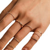 Ladies Alloy Minimalist Style Electroplated Joint Ring Tenpiece Set