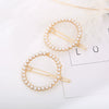 Ladies Alloy Pearl Geometric Edge Clip Hair Clip Electroplated Minimalist Style Plum Blossom Fivepointed Star Design