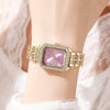 Ladies Alloy Quartz Watch With Diamond Encrusted And Round Dial Leisure Style