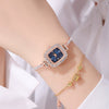 Ladies Alloy Rectangle Dial Bracelet Watch With Stainless Steel Buckle Leisure Style