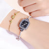 Ladies Alloy Rectangle Dial Bracelet Watch With Stainless Steel Buckle Leisure Style