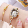 Ladies Alloy Rectangle Dial Bracelet Watch With Stainless Steel Buckle Leisure Style