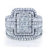 Ladies Alloy Rhinestone Geometric Ring Set