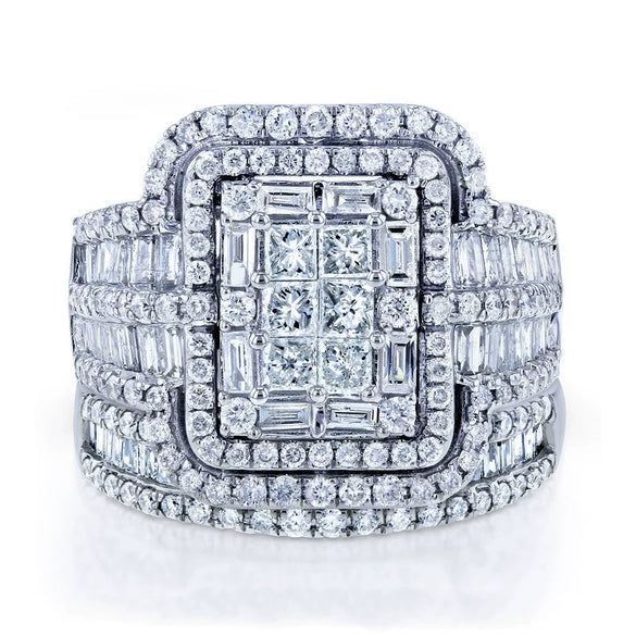 Ladies Alloy Rhinestone Geometric Ring Set