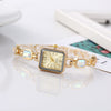 Ladies Alloy Square Dial Quartz Watch Fashion Color Diamond Antique Style