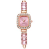 Ladies Alloy Square Fashion Pullout Bracelet Watch With Diamond Encrustment