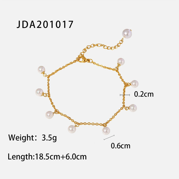 Ladies Anklet Bead Tassel Pendant Foot Ornaments Stainless Steel Titanium Steel Geometric Style