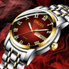 Ladies Automatic Non Mechanical Waterproof Quartz Watch Steel Case And Strap Round Dial