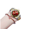 Ladies Automatic Non Mechanical Waterproof Quartz Watch Steel Case And Strap Round Dial