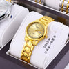 Ladies Automatic Non Mechanical Waterproof Quartz Watch Steel Case And Strap Round Dial