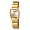 Ladies Bamboo Alloy Strap Simple Generous Quartz Square Watch For Students Casual Daily Use