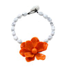 Ladies Bead Chain Necklace With Exaggerated Big Flower Pendant Acrylic Material Geometric Pattern Polishing Treatment