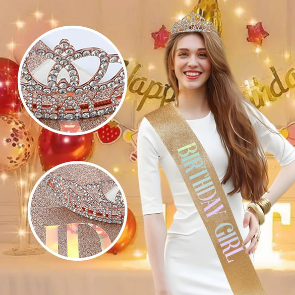 Ladies Birthday Crown Shoulder Strap Set Alloy Semimanual And Half Mechanical