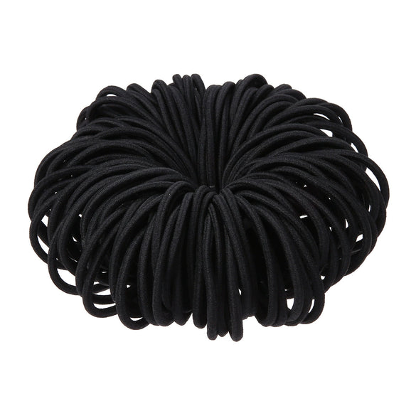 Ladies Black Hair Ring Simple Style Rubber Band High Temperature Machine Glued