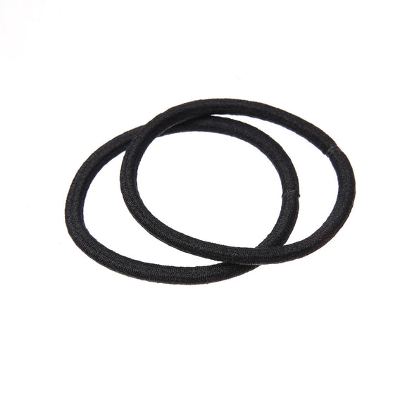 Ladies Black Hair Ring Simple Style Rubber Band High Temperature Machine Glued