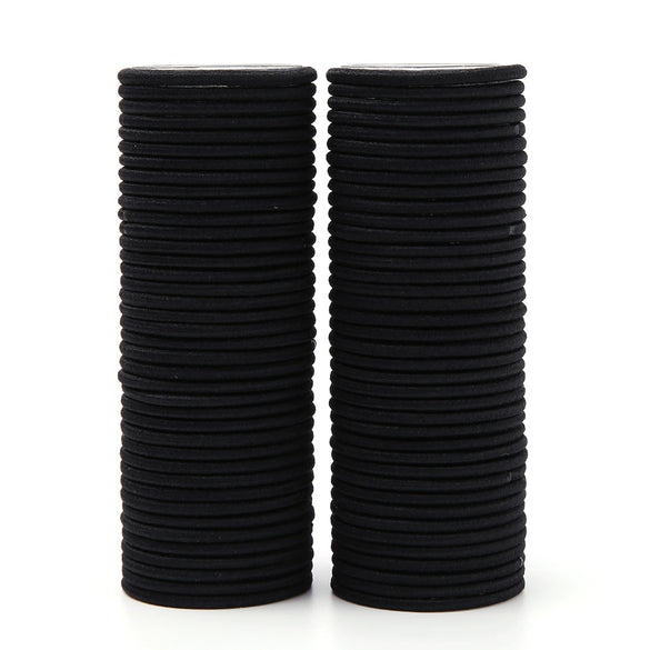 Ladies Black Hair Ring Simple Style Rubber Band High Temperature Machine Glued