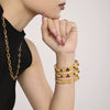 Ladies Bracelet Stainless Steel Zircon Glass Minimalist Geometric Electroplated