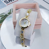 Ladies Bracelet Watch Casual Style Round Dial Stainless Steel Buckle Alloy Case Mineral Mirror