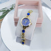 Ladies Bracelet Watch Casual Style Round Dial Stainless Steel Buckle Alloy Case Mineral Mirror