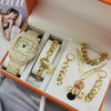 Ladies Casual Alloy Steel Band Quartz Watch With Square Dial