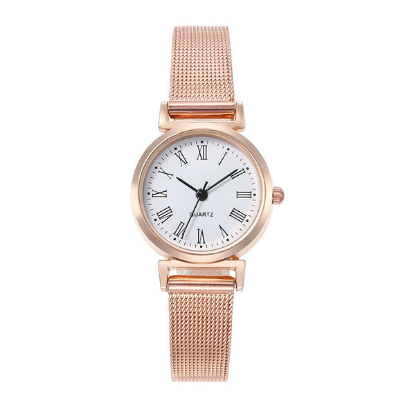 Ladies Casual Quartz Watch With Alloy Case Round Small Dial And Belt Strap