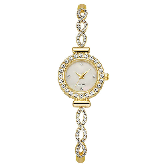 Ladies Casual Quartz Watch With Round Dial Alloy Strap And Buckle
