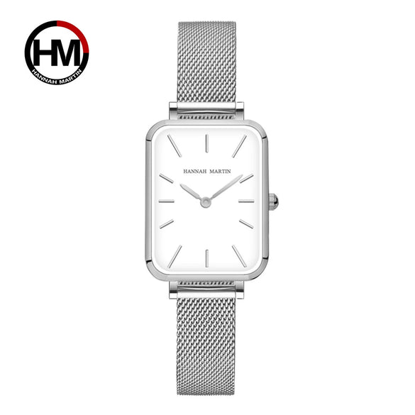 Ladies Casual Retro Square Waterproof Watch With Japanese Movement Alloy Case Stainless Steel Strap And Mineral Reinforced Glass Mirror