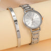 Ladies Casual Round Dial Quartz Watch With Alloy Case And Strap