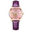 Ladies Casual Waterproof Watches Alloy Case Genuine Leather Strap Round Dial