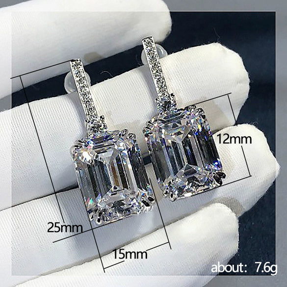 Ladies Copper Earrings With Geometric Style And Zircon
