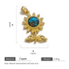 Ladies Copper Fantasy Pendant With Sunflower Starry Sky Design And Gemstone Electroplated