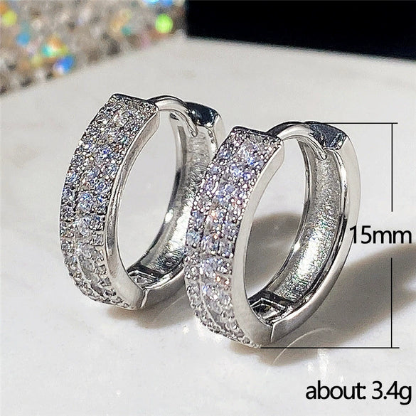 Ladies Copper Geometric Zircon Earrings