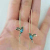 Ladies Copper Inlaid Zircon Bird Animal Zodiac Earrings