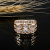 Ladies Copper Inlaid Zircon Light Luxury Geometric Engagement Ring