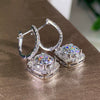 Ladies Copper Jewelry Geometric Inlaid Zircon Earring Buckles