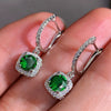 Ladies Copper Jewelry Geometric Inlaid Zircon Earring Buckles
