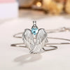 Ladies Copper Mixed Gem Inlay Angel Wings Zircon Necklace With Box Chain And Electroplating Treatment