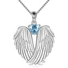 Ladies Copper Mixed Gem Inlay Angel Wings Zircon Necklace With Box Chain And Electroplating Treatment