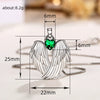 Ladies Copper Mixed Gem Inlay Angel Wings Zircon Necklace With Box Chain And Electroplating Treatment