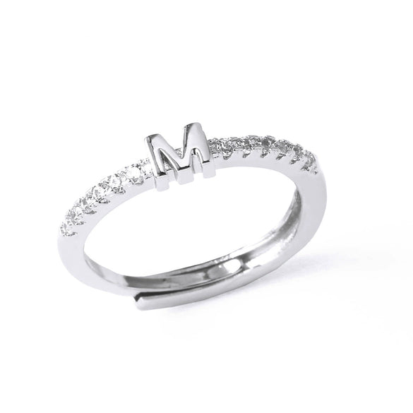 Ladies Copper Ring Plated 18K Gold With Letter Pattern And Electroplating Treatment