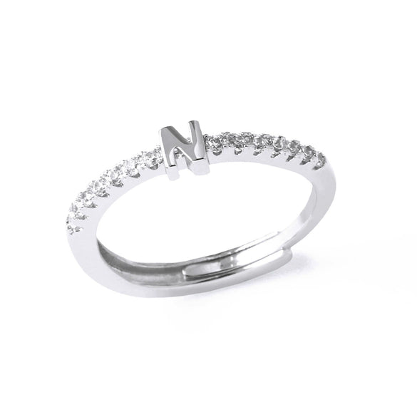 Ladies Copper Ring Plated 18K Gold With Letter Pattern And Electroplating Treatment