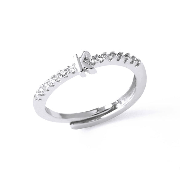 Ladies Copper Ring Plated 18K Gold With Letter Pattern And Electroplating Treatment
