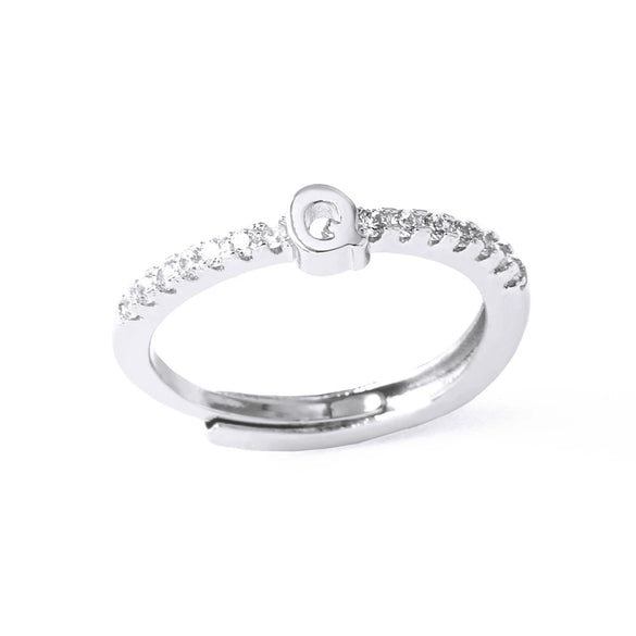 Ladies Copper Ring Plated 18K Gold With Letter Pattern And Electroplating Treatment