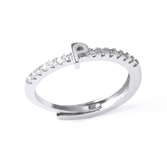 Ladies Copper Ring Plated 18K Gold With Letter Pattern And Electroplating Treatment