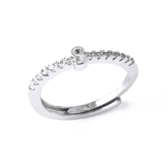 Ladies Copper Ring Plated 18K Gold With Letter Pattern And Electroplating Treatment