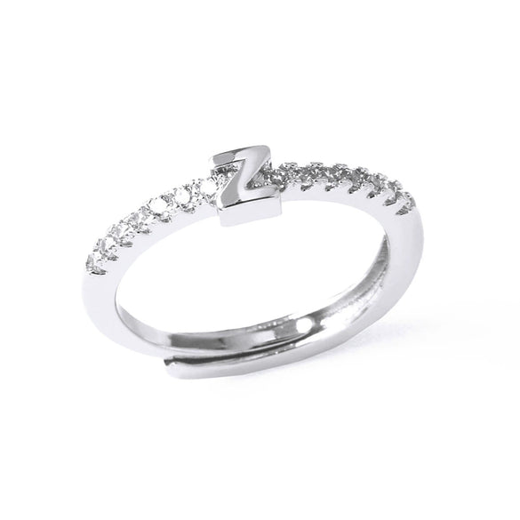 Ladies Copper Ring Plated 18K Gold With Letter Pattern And Electroplating Treatment