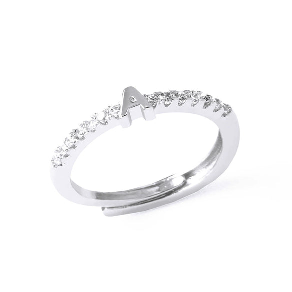 Ladies Copper Ring Plated 18K Gold With Letter Pattern And Electroplating Treatment
