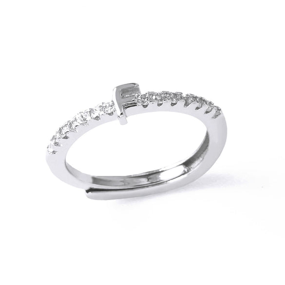 Ladies Copper Ring Plated 18K Gold With Letter Pattern And Electroplating Treatment