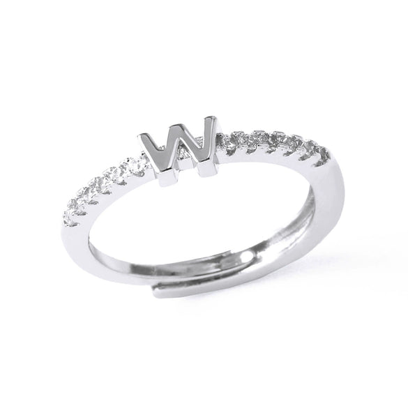 Ladies Copper Ring Plated 18K Gold With Letter Pattern And Electroplating Treatment
