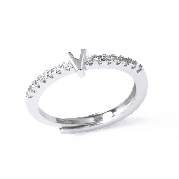 Ladies Copper Ring Plated 18K Gold With Letter Pattern And Electroplating Treatment
